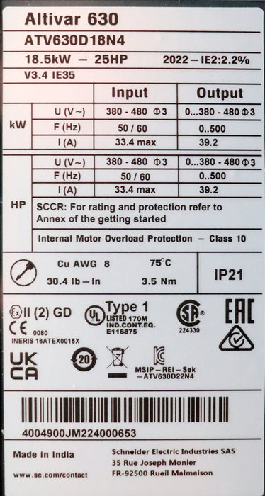 Bild des Artikels SCHNEIDER-Frequenzumrichter-ALTIVAR-Process-ALTIVAR-ATV630D18N4-18,5W