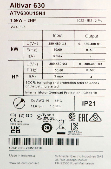 Bild des Artikels SCHNEIDER-Frequenzumrichter-ALTIVAR-Process-ALTIVAR-ATV630U15N4-1,5kW