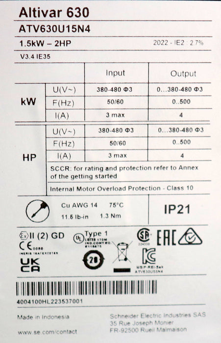 Bild des Artikels SCHNEIDER-Frequenzumrichter-ALTIVAR-Process-ALTIVAR-ATV630U15N4-1,5kW-unbenutzt