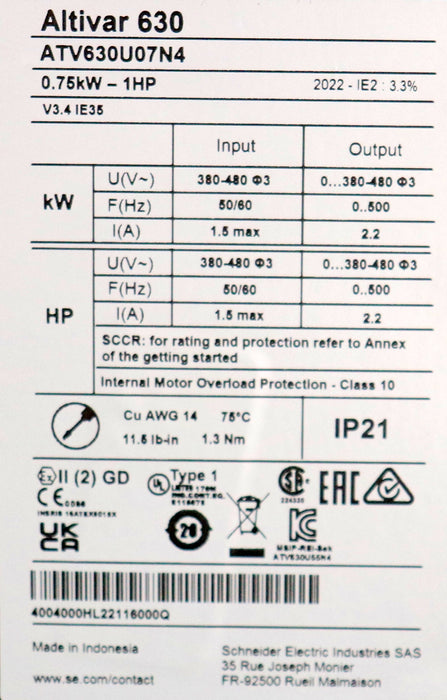 Bild des Artikels SCHNEIDER-Frequenzumrichter-ALTIVAR-Process-ALTIVAR-ATV630U07N4-0,75kW