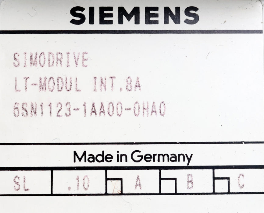 Bild des Artikels SIEMENS-SIMODRIVE-LT-Modul-INT.-8A-6SN1123-1AA00-0HA0-ohne-Einschubplatine