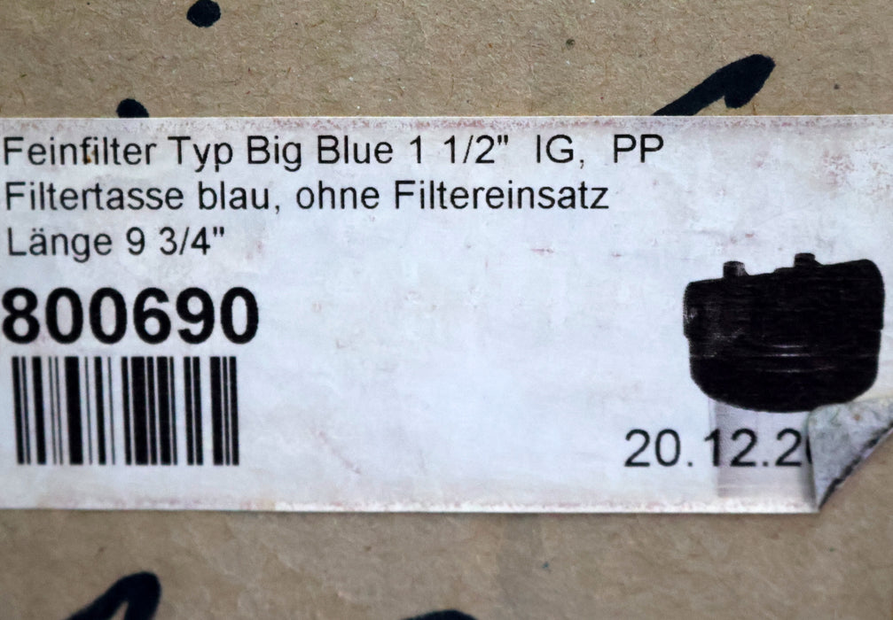 Bild des Artikels BIG-BLUE-Wasserfilter-Gehäuse-800690-Länge-9-3/4"-Messinganschluß-1-1/2''