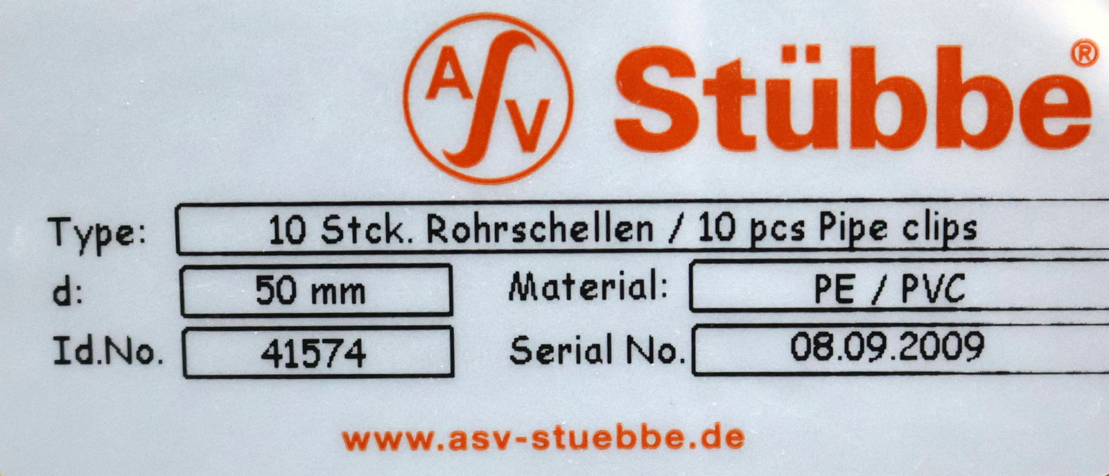 Bild des Artikels STÜBBE-10x-Rohrschellen-Id.Nr.-41574-Ø-50mm-unbenutzt-in-OVP