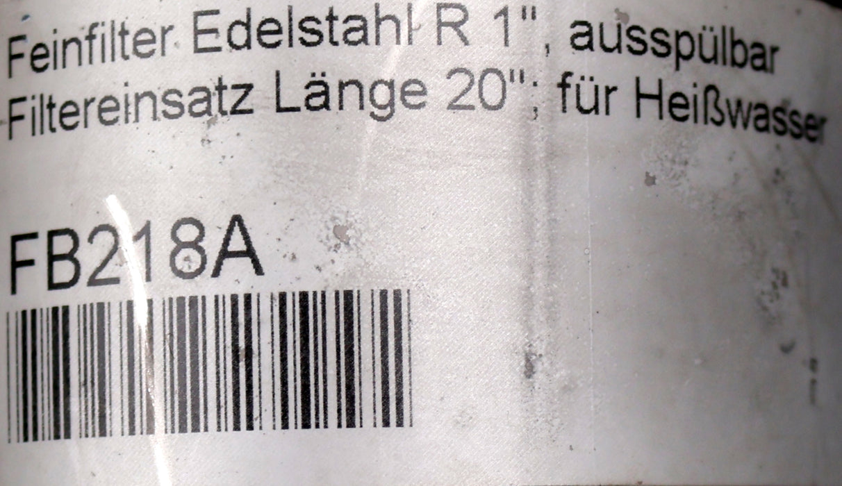 Bild des Artikels BKG-Edelstahl-Feinfilter-Größe-20''-Anschlüsse-1''-für-Heißwasser-abspüllbar