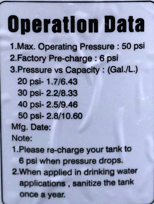 Bild des Artikels Drucktank-für-Umkehrosmose-max.-50psi-Fassungsvermögen-10,6l-Anschluss-1/4''