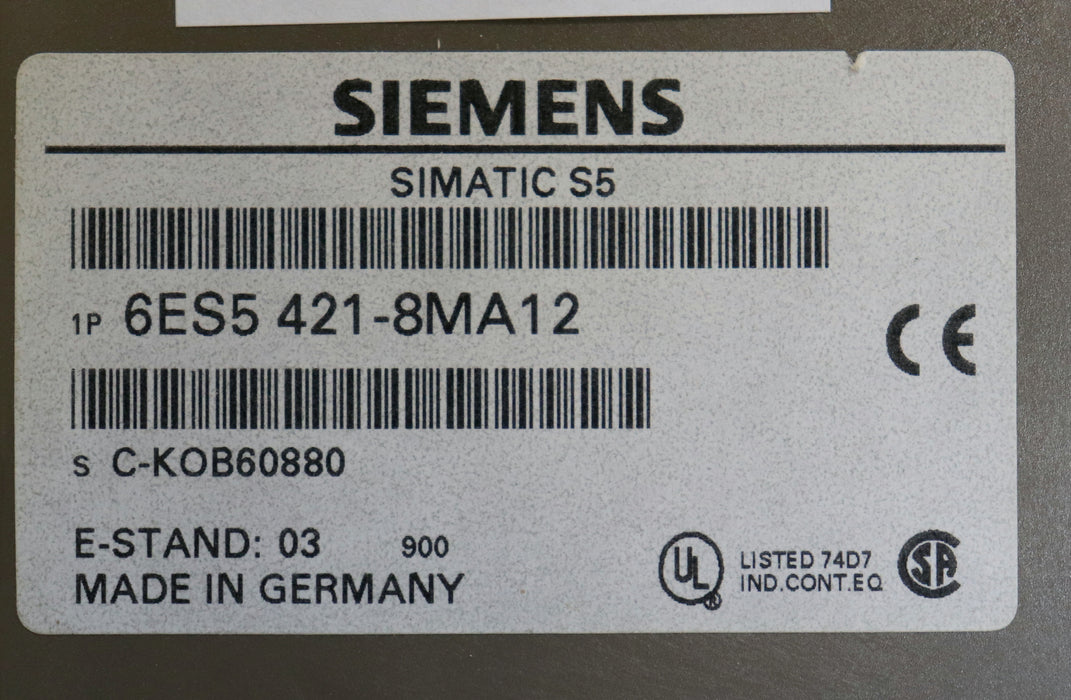 SIEMENS SIMATIC S5 Digital Input-Baugruppe mit 2x 6ES5421-8MA12 1x BUS-MODUL