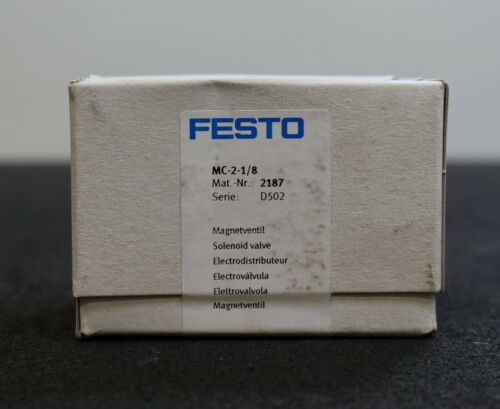 FESTO Magnetventil magnetic valve MC-2-1/8 Art.Nr. 2187 unbenutzt in OVP SEALD!