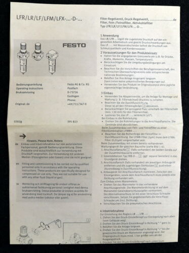 FESTO Feinfilter LFMB-D-MAXI Serie U443 MNR 192571 p1max = 16bar 1µm