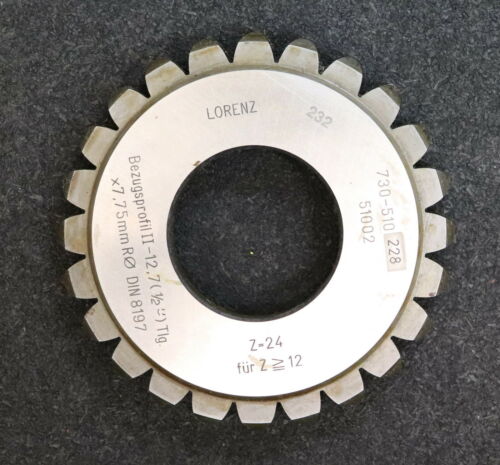 LORENZ Scheibenschneidrad für Rollkettenrad DIN8197 Tlg. 1/2" x Rollend. 7,75mm