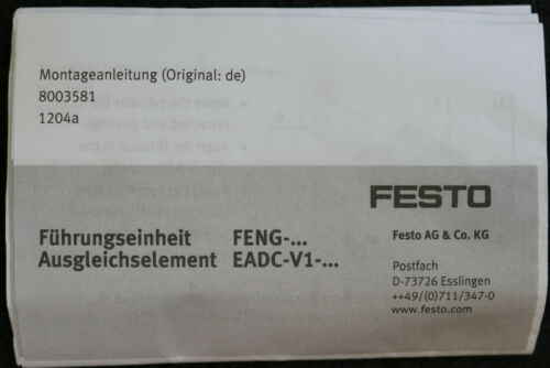 FESTO Führungseinheit Guide unit FENG-40-125-GF Art.Nr. 34482 Kolben-Ø 40mm