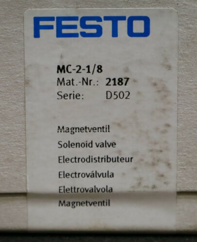 FESTO Magnetventil magnetic valve MC-2-1/8 Art.Nr. 2187 unbenutzt in OVP SEALD!