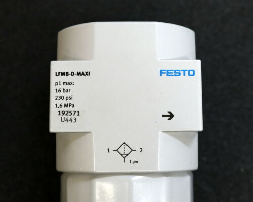 FESTO Feinfilter LFMB-D-MAXI Serie U443 MNR 192571 p1max = 16bar 1µm