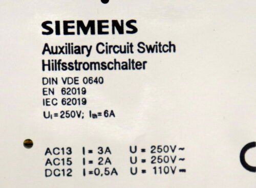 SIEMENS 9 Stück Hilfsstromschalter 5ST3018-0KV - unbenutzt