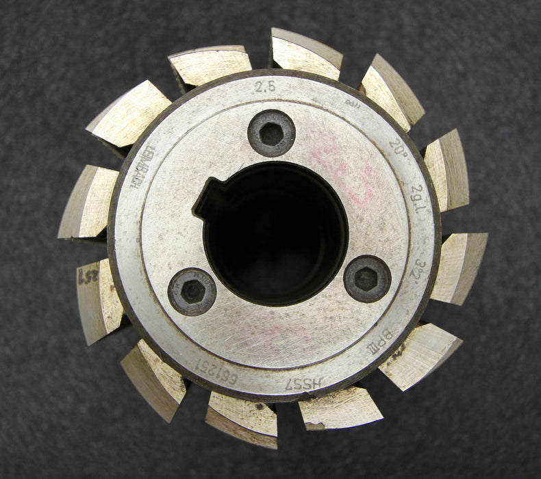 LEIMBACH Stollenwälzfräser involute spline hob m= 2,5mm BP III nach DIN3972 20°