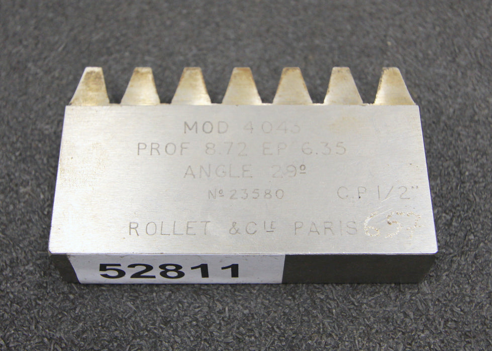 ROLLET PARIS Hobelkamm rack cutter m= 4,043 Angle 29°