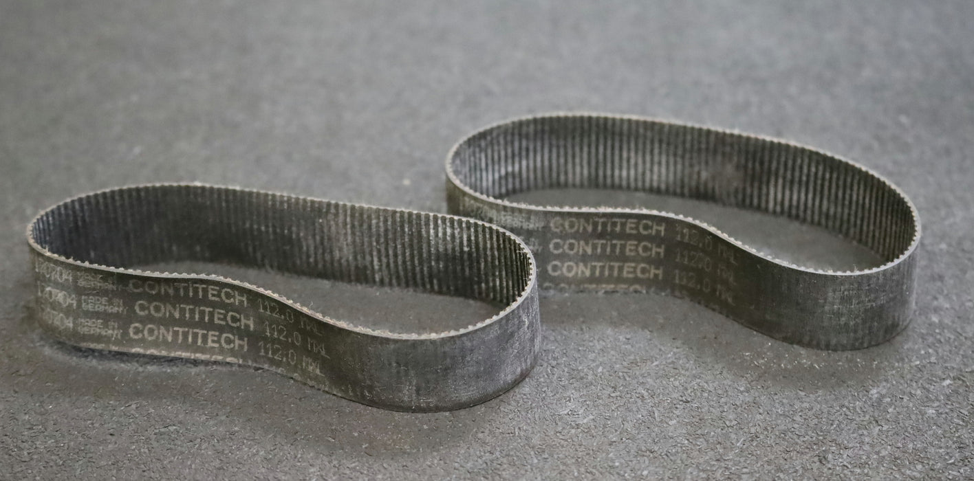 CONTITECH 2x Zahnriemen 2x Timing belt 112.0MXL Länge 284,48mm Breite 21mm