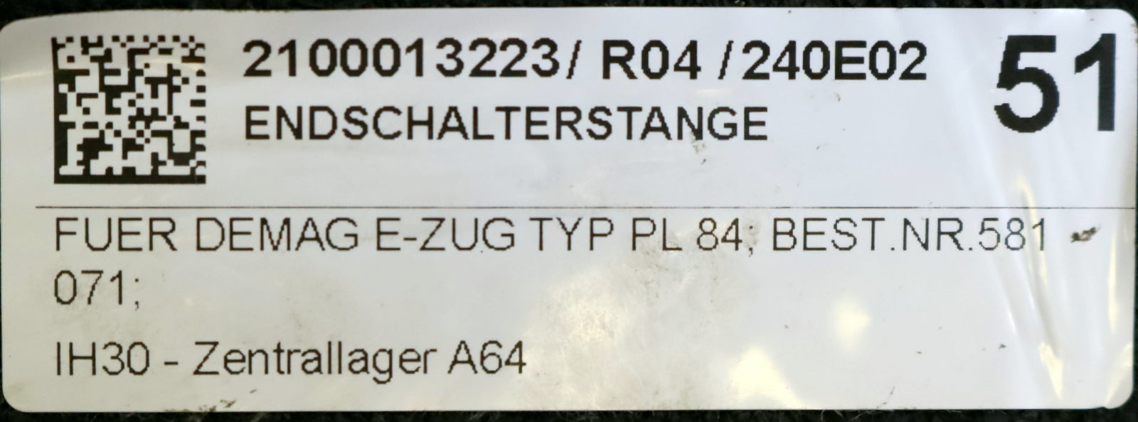 DEMAG Endschalterstange für E-Zug PL 84 Best.Nr. 581071 starker Rostansatz