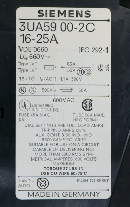 Bild des Artikels SIEMENS-Überlastrelais-3UA5900-2C-16-25A-1A+10E-Schienenschraubbefestigung