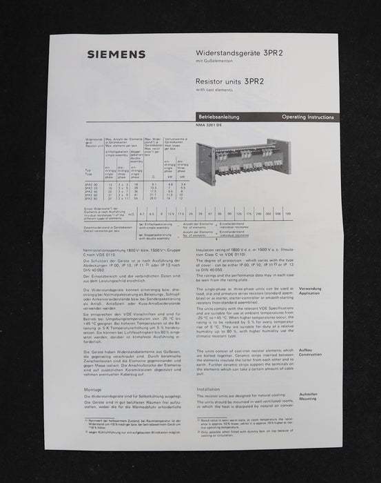 Bild des Artikels SIEMENS-Widerstandsgerät-3PR2-Typ-3PR2002-1K-1500V-1,17-Ohm-Resistor-unit