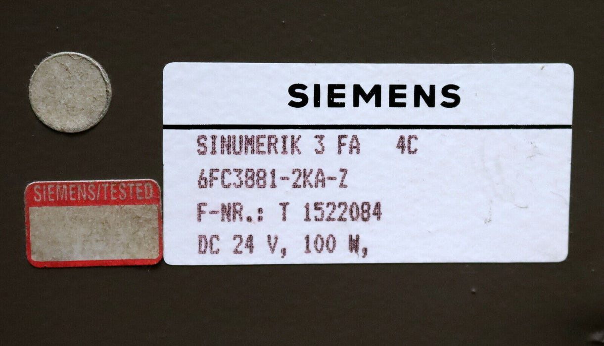 SIEMENS SINUMERIK 3FA4C 6FC3881-2KA-Z T1522084 BGR-Träger 2-Zeiler 6FX1122-8AB01