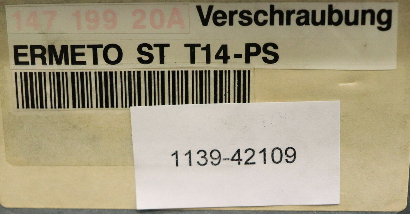 ERMETO 7 Stück T-Verschraubung mit Rohranschlüssen T14-PS Stahl A3C