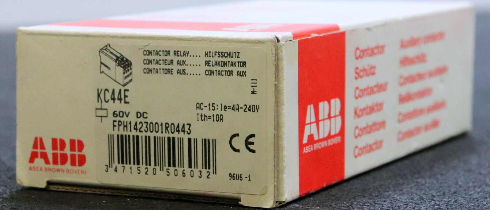 ABB Hilfsschütz KC44E Spule 60VDC Ith=10A Ie=4A-240V AC-15 FPH1423001R0443