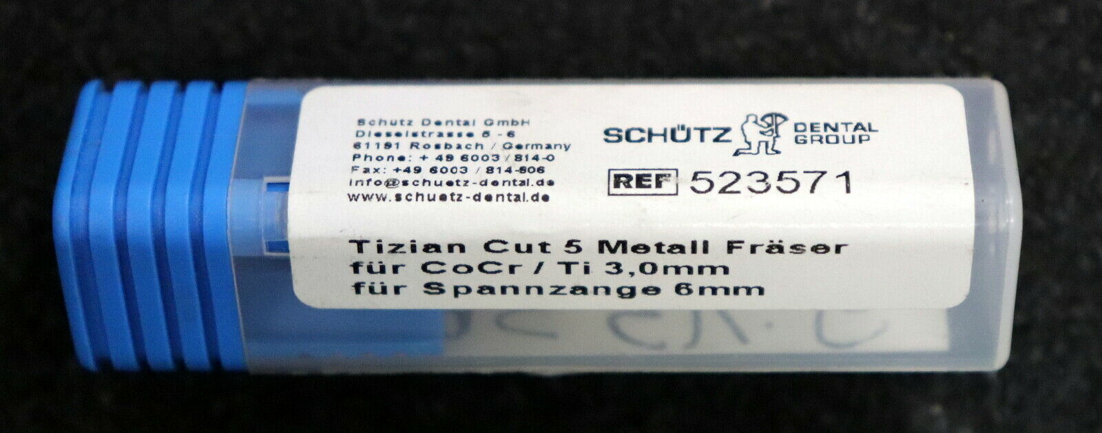 SCHÜTZ DENTAL 1 Stk T1/T6-Metalfräser 523571 3,5mm f CoCr/Titan f Spannzange 6mm