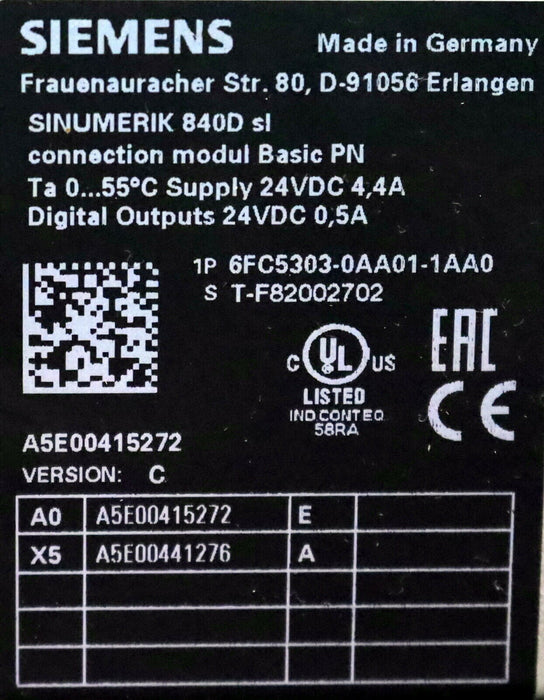 SIEMENS SINUMERIK 840D sl connection modul Basic PN 6FC5303-0AA01-1AA0 ! DEFEKT!