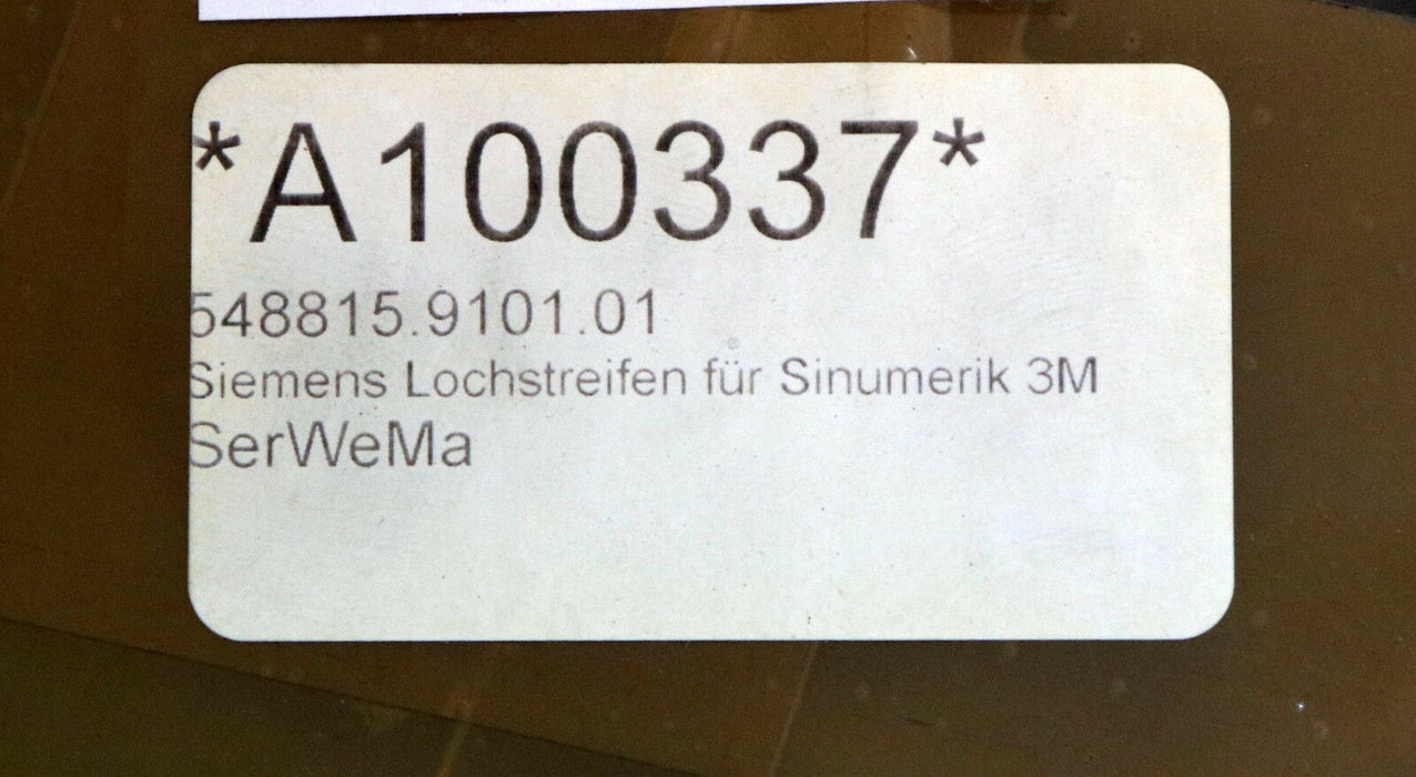 SIEMENS Lochstreifen SINUMERIK 3M 648815.9101.01 Ausführung 3-4 Grundsoftware A