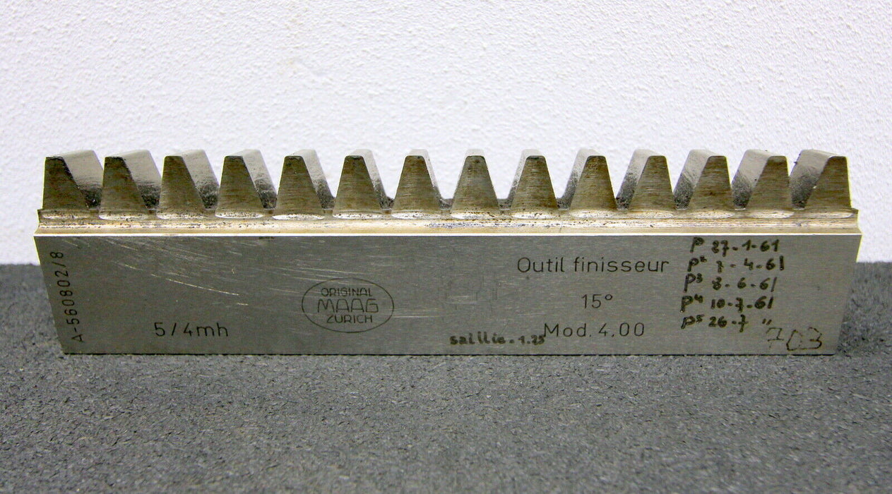 MAAG Hobelkamm rack cutter f. MAAG-Wälzhobelmaschinen m= 4,00 Angle 15° 180x20mm