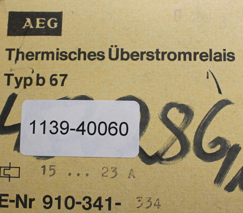 AEG Thermisches Überstromrelais b67 15-23A - 910-341-334 - 1 Stück