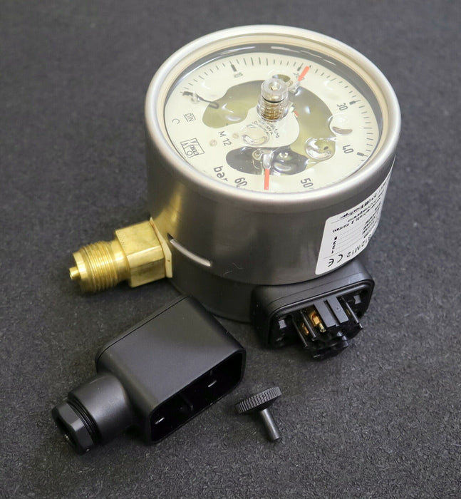 KOBOLD Rohrfeder-Manometer MAN-RF72/CM12 0-60bar Kl. 1,0 Kontakt M12