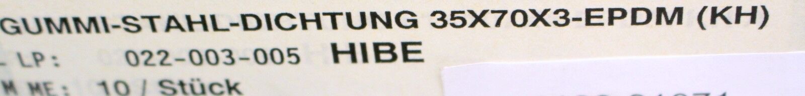 Gummi-Stahl-Dichtung 35x70x3-EPDM (KH) A - für Flanschgröße: DN25/PN40 - 9 Stk