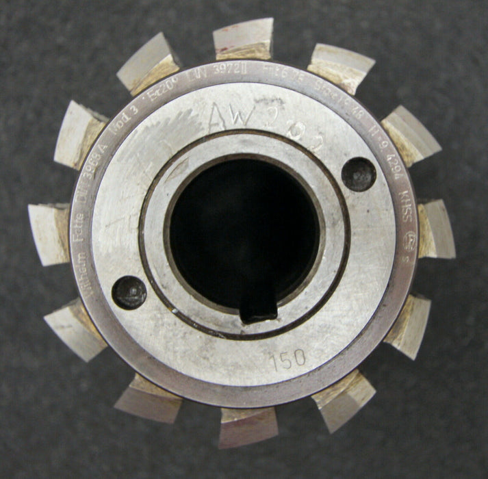 FETTE Stollenwälzfräser involute spline hob m= 3mm BP II nach DIN3972 20° EGW