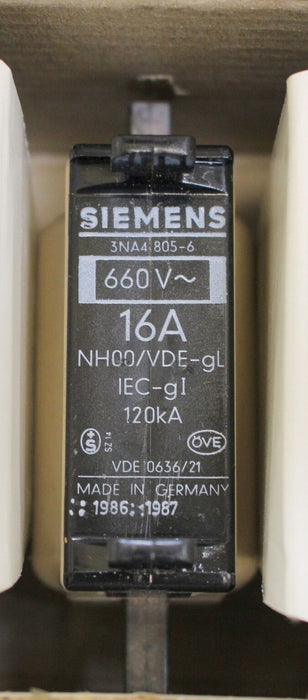 SIEMENS NH-Sicherungseinsatz 3NA4805-6 - 660V - 16A - gL/IEC-gI - VDE0636/2 -