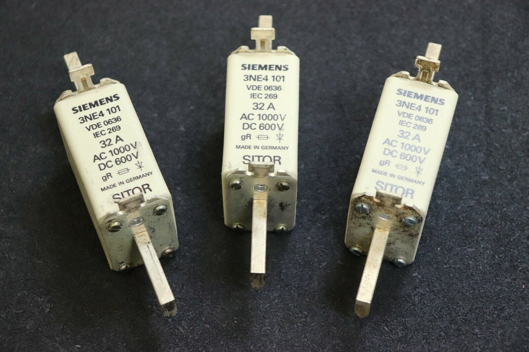 SIEMENS SITOR 3xSicherungseinsatz fuse-link 3NE4 101 32A 600VDC 1000VAC - gR -