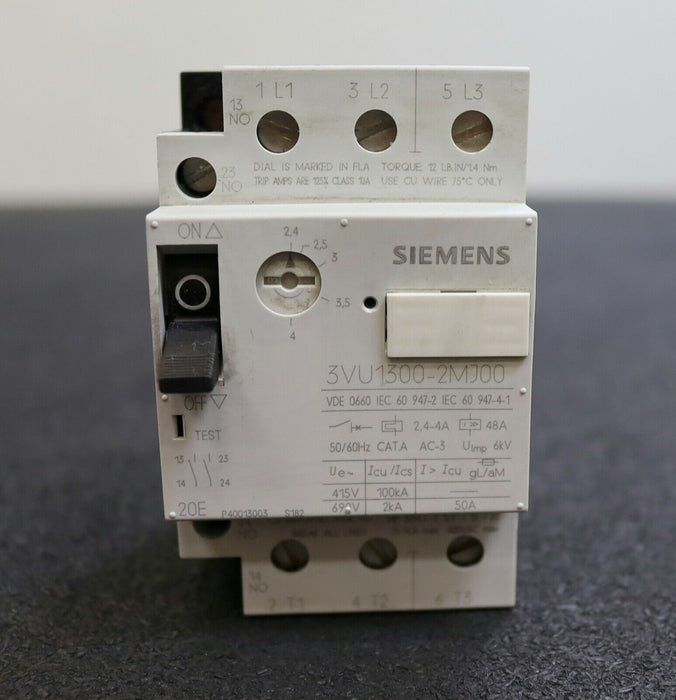 SIEMENS Motorschutzschalter 3VU1300-2MJ00 2,4-4A - gebraucht