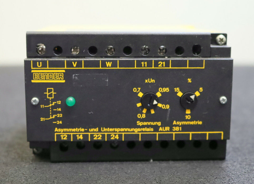 BENDER Asymmetrie- und Unterspannungsrelais AUR 381 Art.Nr. 935102 UN= 380VAC