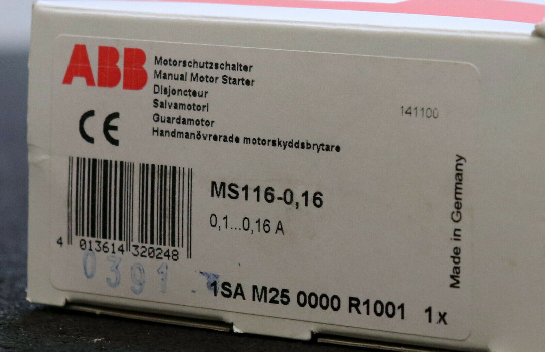 ABB Motorschutzschalter 0,1-0,16A 1SA M25 0000 R1001 MS116-0,16