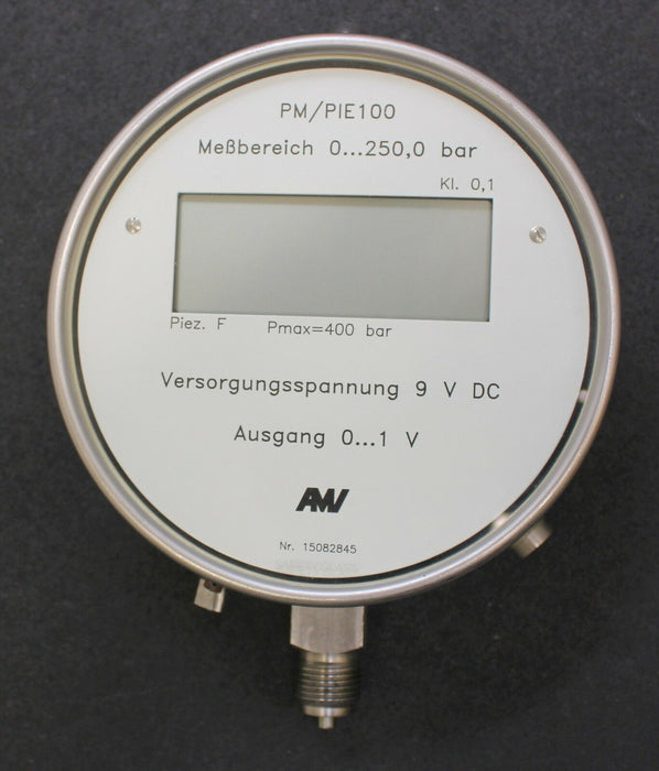 AMV Digitales Prüfdruckmessgerät - PM/PIE100 - Messbereich 0-250bar Pmax 400bar