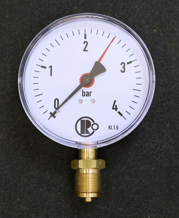 RIEGLER Manometer pressure gauge 0-4bar senkrecht Anschlussgewinde R1/2“