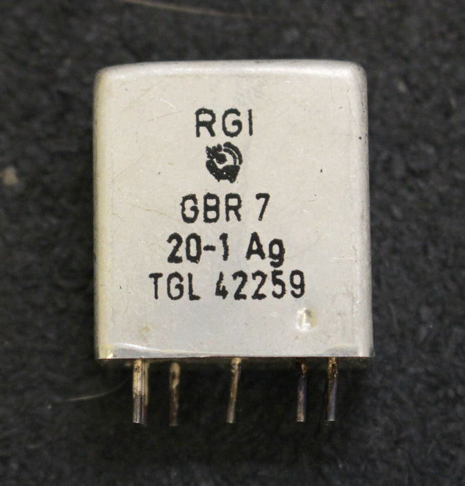 RGI RFT 7 Stück Relais GBR 7-20-1 AgPd TGL 42259 20-1 AgPd DDR