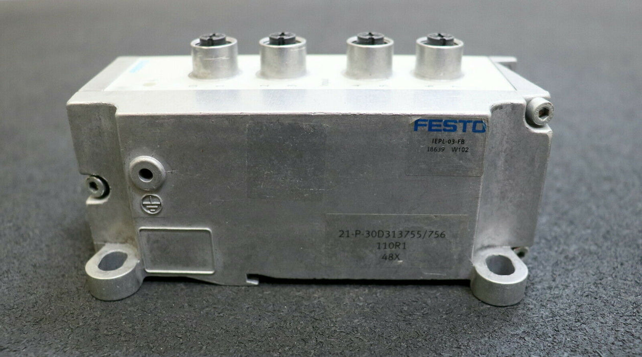 FESTO Eingangsmodul mit Endplatte VIGE-03-FB-8-5POL-S Nr.188521 W107 +IEPL-03-FB