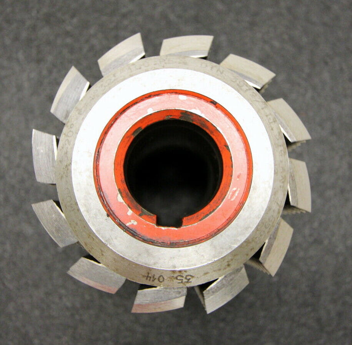 SAAZOR Stollenwälzfräser involute spline hob m=2,5mm BP III DIN3972 20° 1gg. Re.