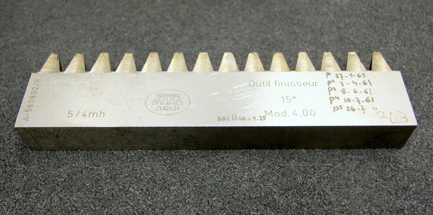 MAAG Hobelkamm rack cutter f. MAAG-Wälzhobelmaschinen m= 4,00 Angle 15° 180x20mm