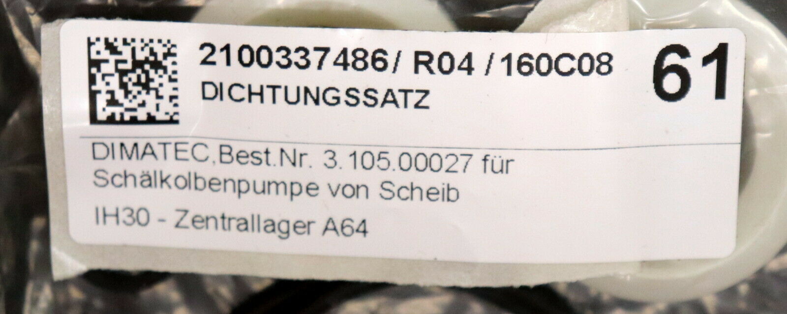 DIMATEC Dichtungssatz Best.Nr. 3.105.00027 5740D30100001 für Schälkolbenpumpe