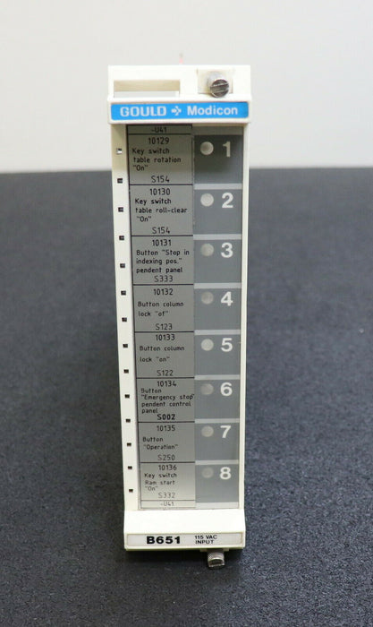 GOULD MODICON Input module B651 115VAC PCB H604 REV B 81-04 NCI FR-0