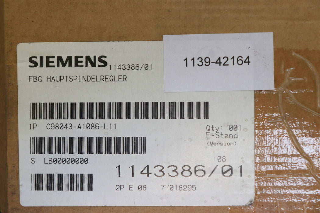 SIEMENS FBG Hauptspindelregler C98043-A1086-L11 unbenutzt