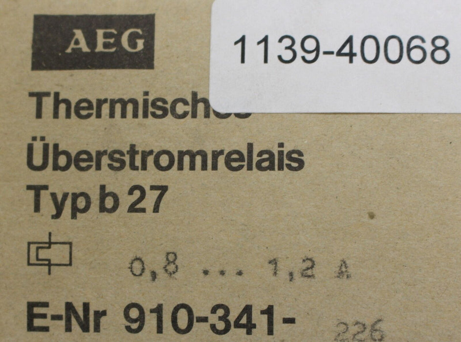 AEG Thermisches Überstromrelais b27 0,8-1,2A - 910-341-226 - 1 Stück