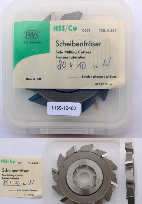 Scheibenfräser DIN 885 Art.-Nr. 14123090Form A Typ NØ80js16x10k11xØ27H7